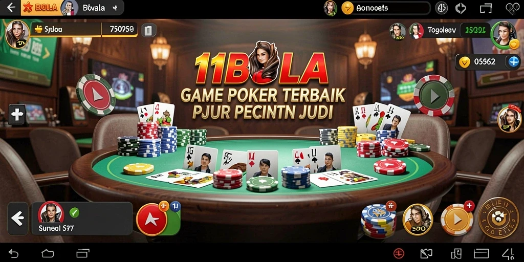 Tampilan gameplay seru dari 11BOLA yang menampilkan permainan Poker.