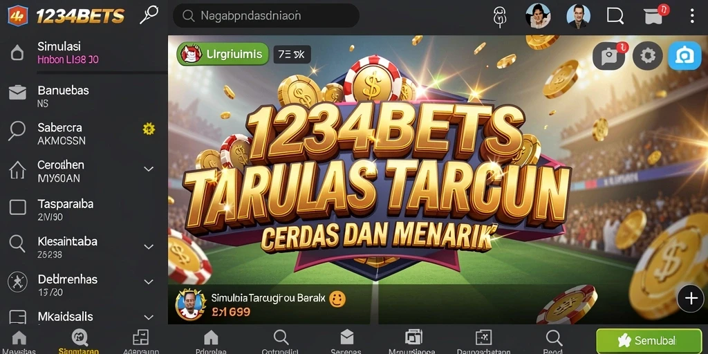 Screenshot dari gameplay 1234BETS yang menunjukkan suasana taruhan yang menarik.