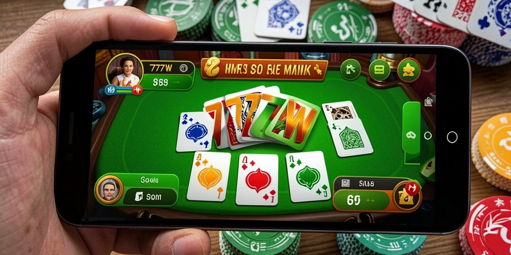 Tampilan gameplay seru dari permainan Gaple 7777W.