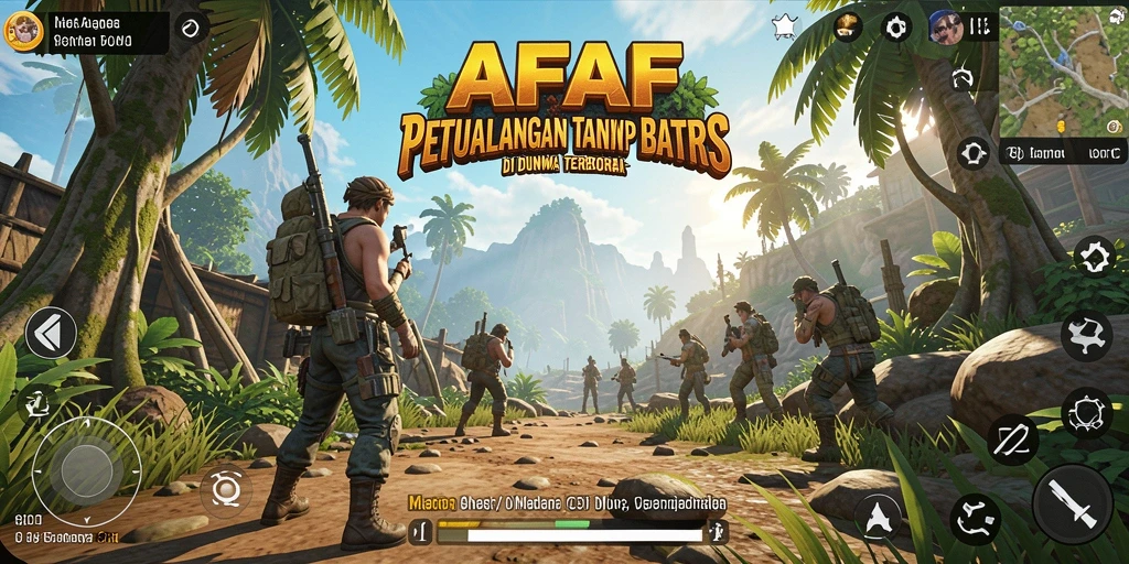 Screenshot gameplay AFAF yang menunjukkan eksplorasi dunia terbuka.