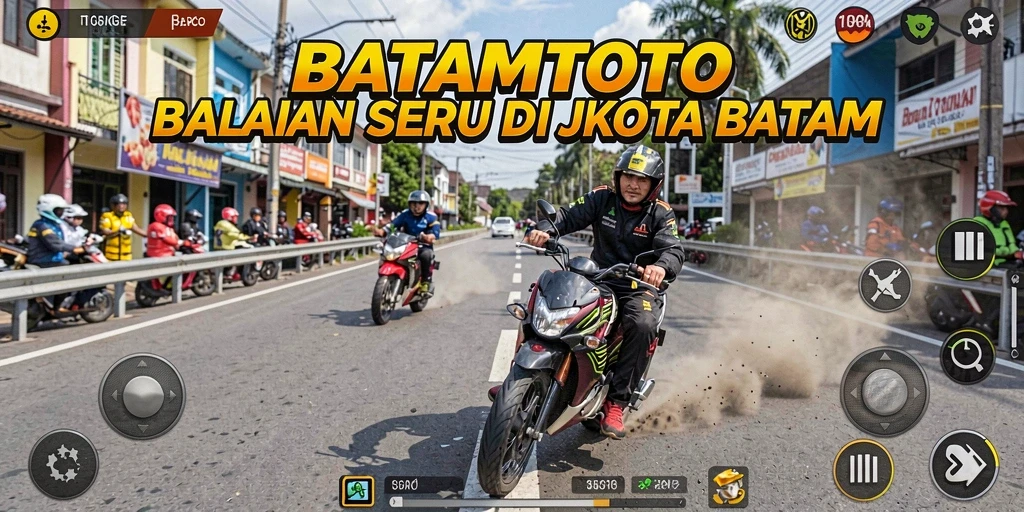 Tampilan gameplay BATAMTOTO yang menampilkan balapan seru di jalanan Batam.