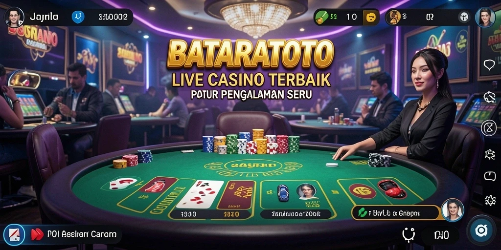 Tampilan gameplay Live Casino yang menegangkan dan interaktif di BATARATOTO.