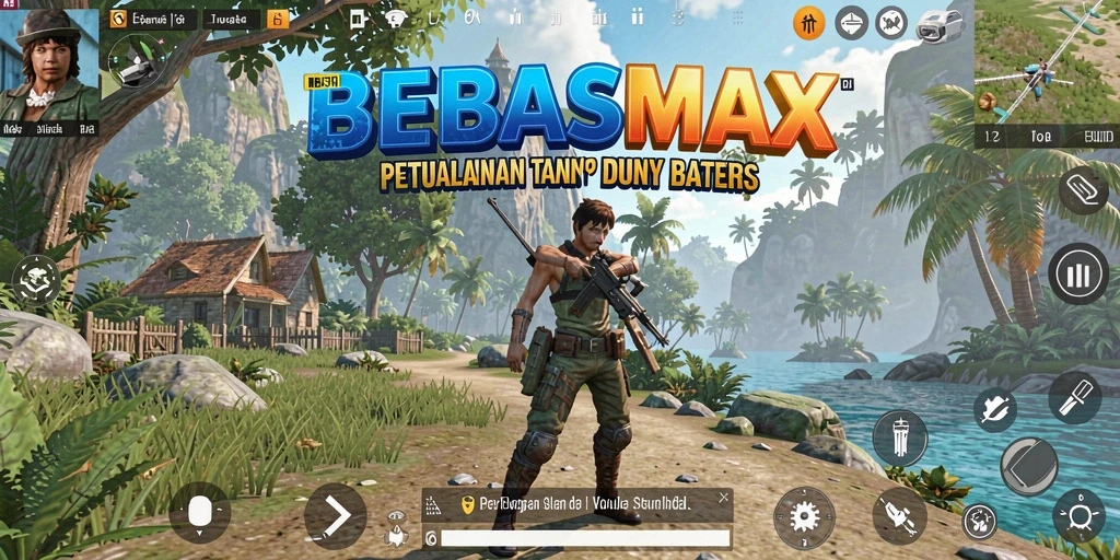 Tampilan gameplay interaktif di dunia terbuka yang luas dan menakjubkan.