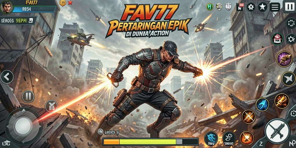Tampilan gameplay mendebarkan dalam FAV77 yang menampilkan aksi karakter.