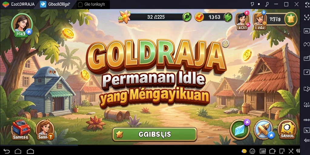 Tangkapan layar gameplay <strong>GOLDRAJA</strong> yang menunjukkan kemajuan dan perkembangan karakter.