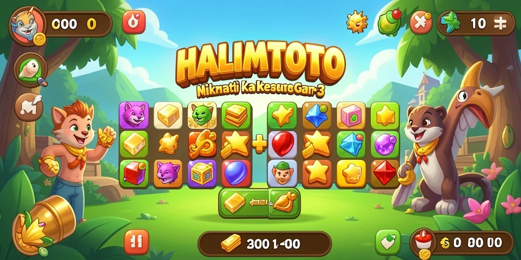 Menampilkan gameplay seru HALIMTOTO dengan grafik cerah dan karakter lucu.