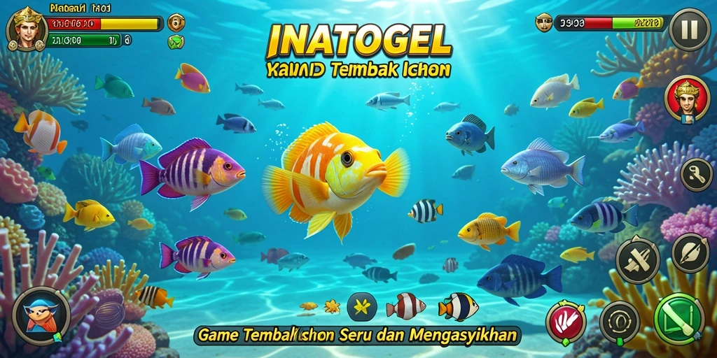 Tampilan gameplay seru dari INATOGEL yang menampilkan aksi Tembak Ikan.
