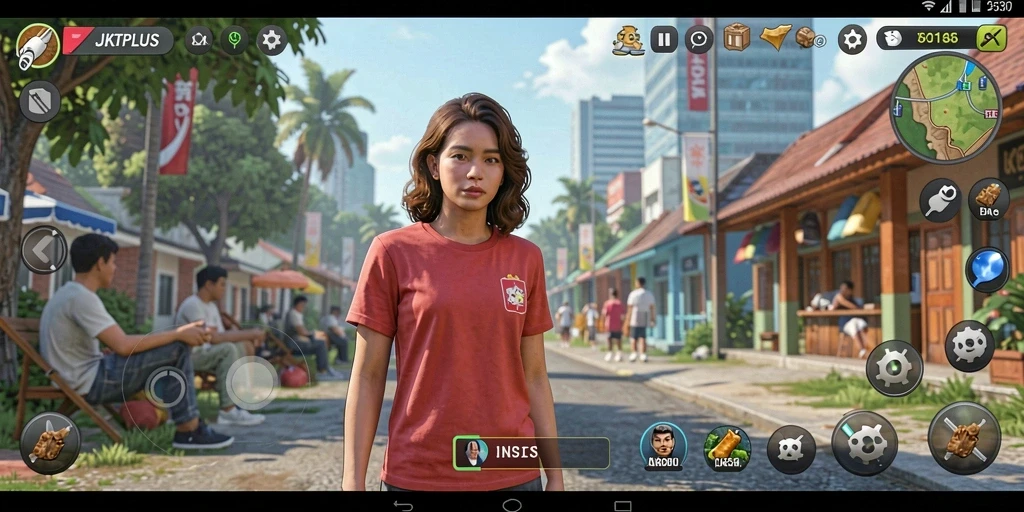 Tampilan gameplay JKTPLUS yang santai dan menghibur.