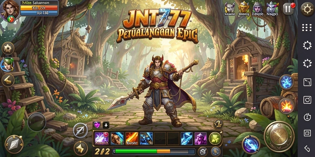 Screenshot JNT777 menampilkan karakter beraksi di dunia RPG yang menakjubkan.