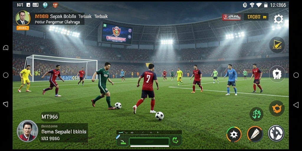 Screenshot gameplay <strong>MT966</strong> menampilkan pertandingan sepak bola yang mendebarkan.