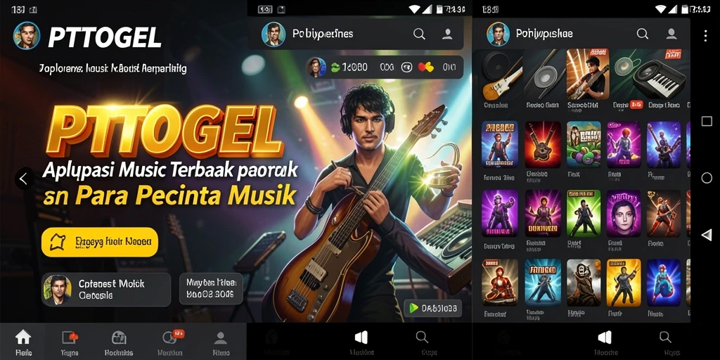 Screenshot gameplay PTTOGEL dengan tampilan koleksi lagu.