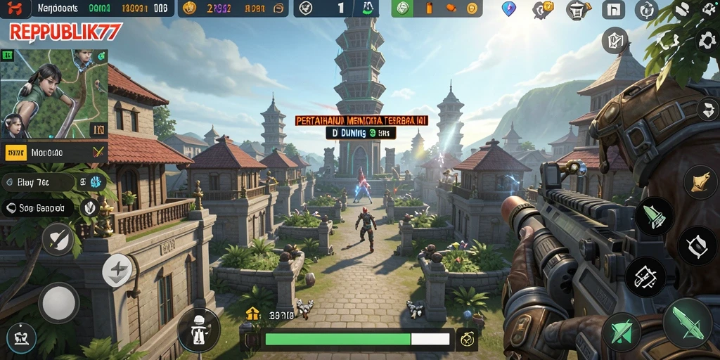 Gameplay seru di REPUBLIK77 dengan strategi Tower Defense yang menantang.