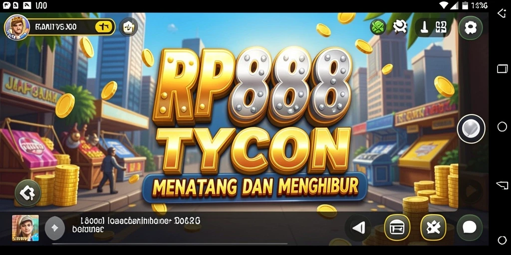 Screenshot utama RP888 menampilkan momen seru dalam gameplay Tycoon.