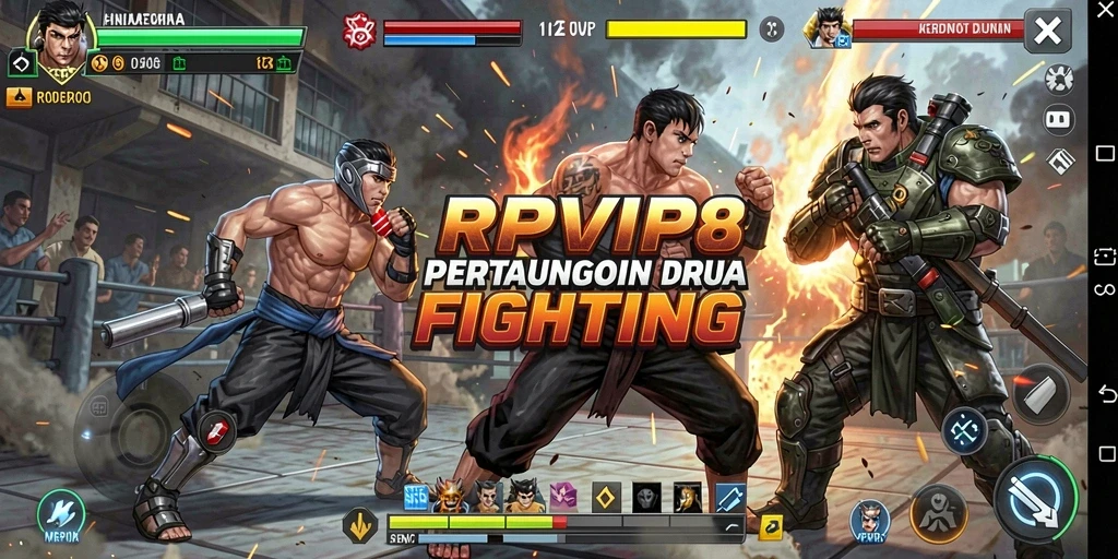 Tampilan pertarungan seru dalam RPVIP8 dengan karakter yang dinamis.