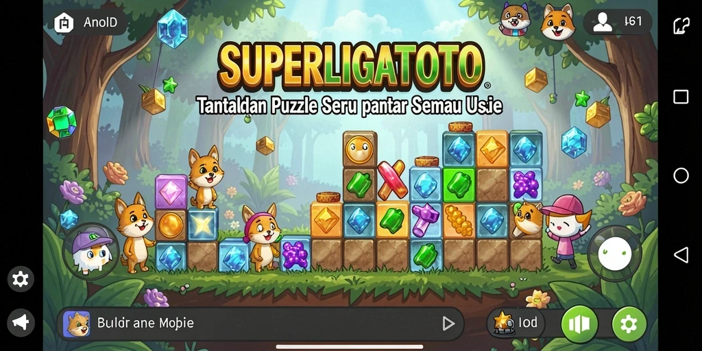 Tampilan gameplay SUPERLIGATOTO yang menantang dan menarik.