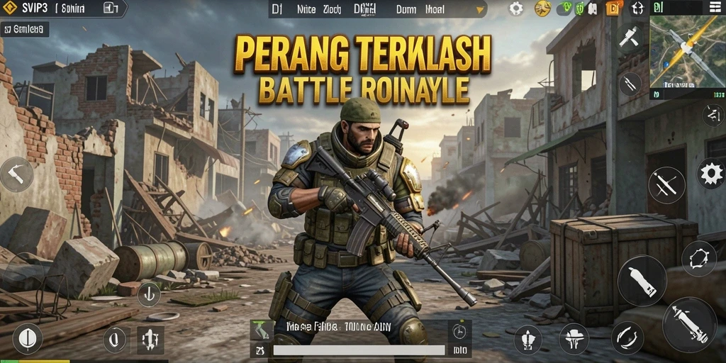 Tampilan gameplay SVIP3 yang mendebarkan dalam pertempuran Battle Royale.