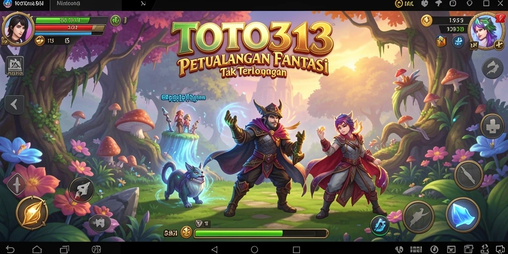 Tampilan gameplay RPG TOTO313 dengan karakter beraksi.